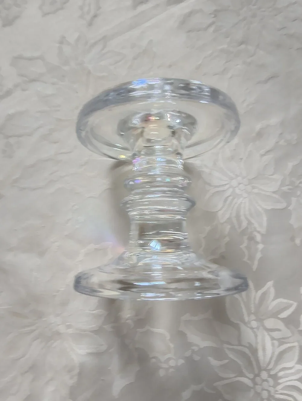 Heavy Hand Blown Art Glass Contemporary Candle Holder Two-way Vintage